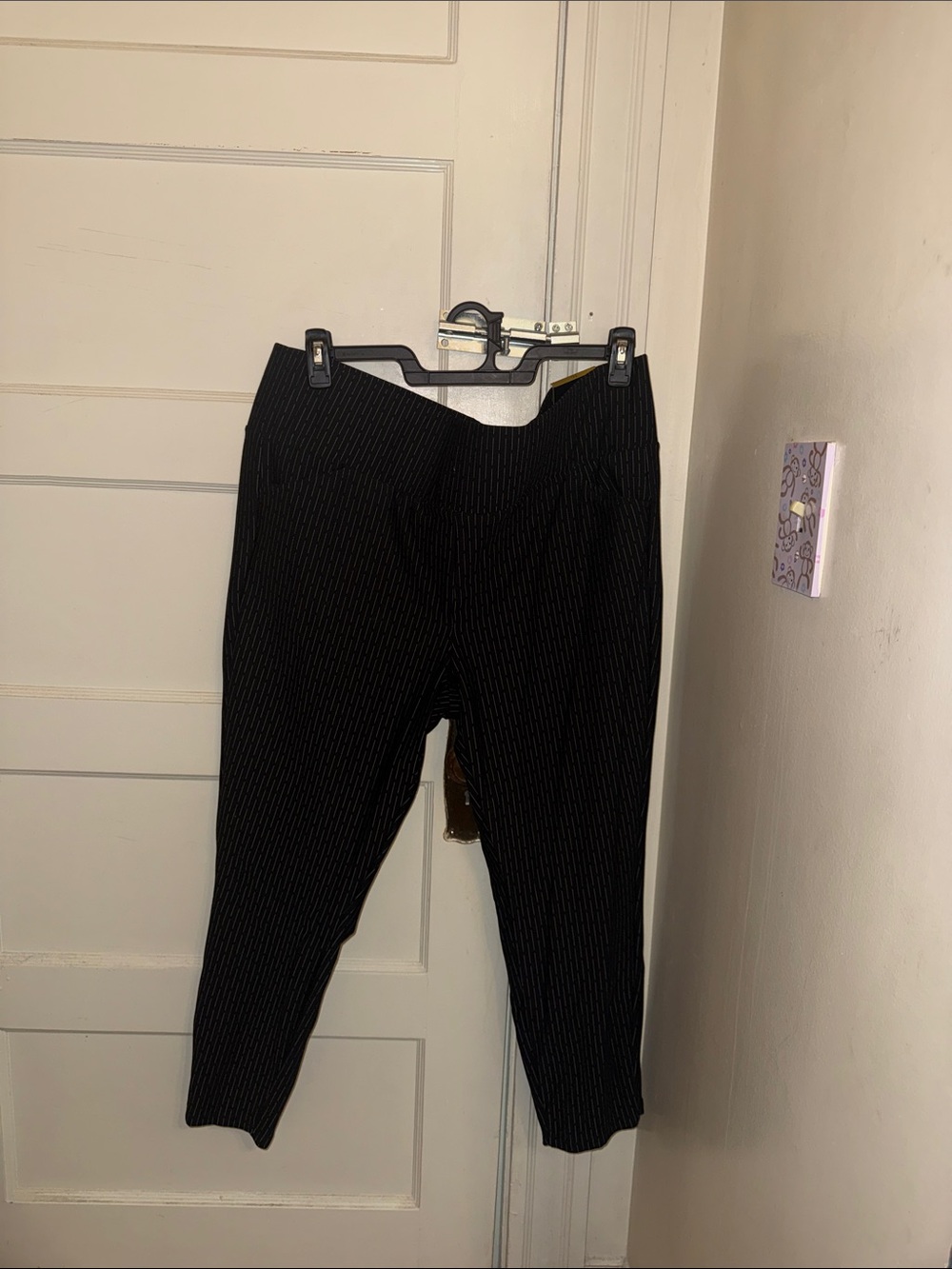 Men's Black Pinstripe Dress Trousers - Sleek Tailored Fit